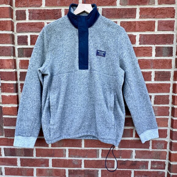 VTG Abercrombie and Fitch Quarter Zip Fleece Pullover Small Gray Navy Late 90s - Picture 1 of 10